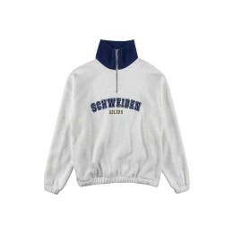 Design red contrast white fashion sweatshirt Customized half-chest zipper short sweatshirt Elastic elastic at hem and cuffs Polar fleece sweatshirt style design Z667 Design red contrast white fashion sweatshirt Customized half-chest zipper short sweatshirt Elastic elastic at hem and cuffs Polar fleece sweatshirt style design Z667